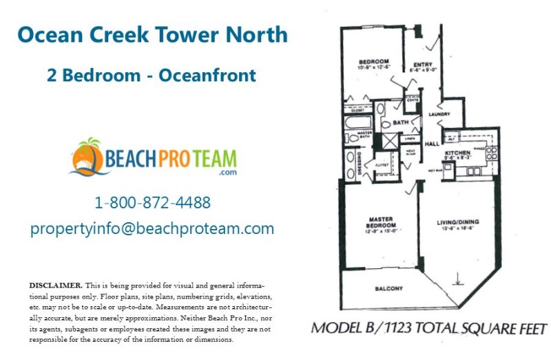 Ocean Creek Towers North Floor Plan B - 2 Bedroom Oceanfront